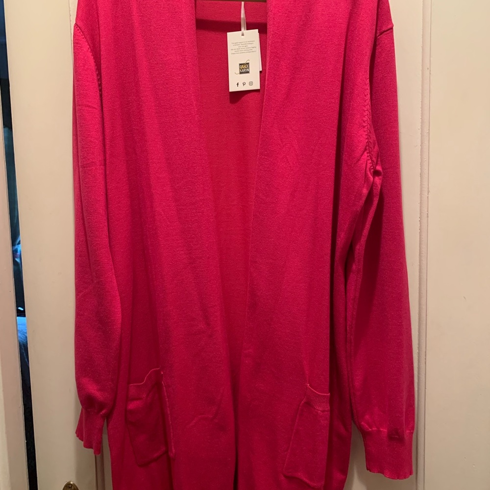 NEW Women’s Open Front Sweater Pockets Long Sleeve